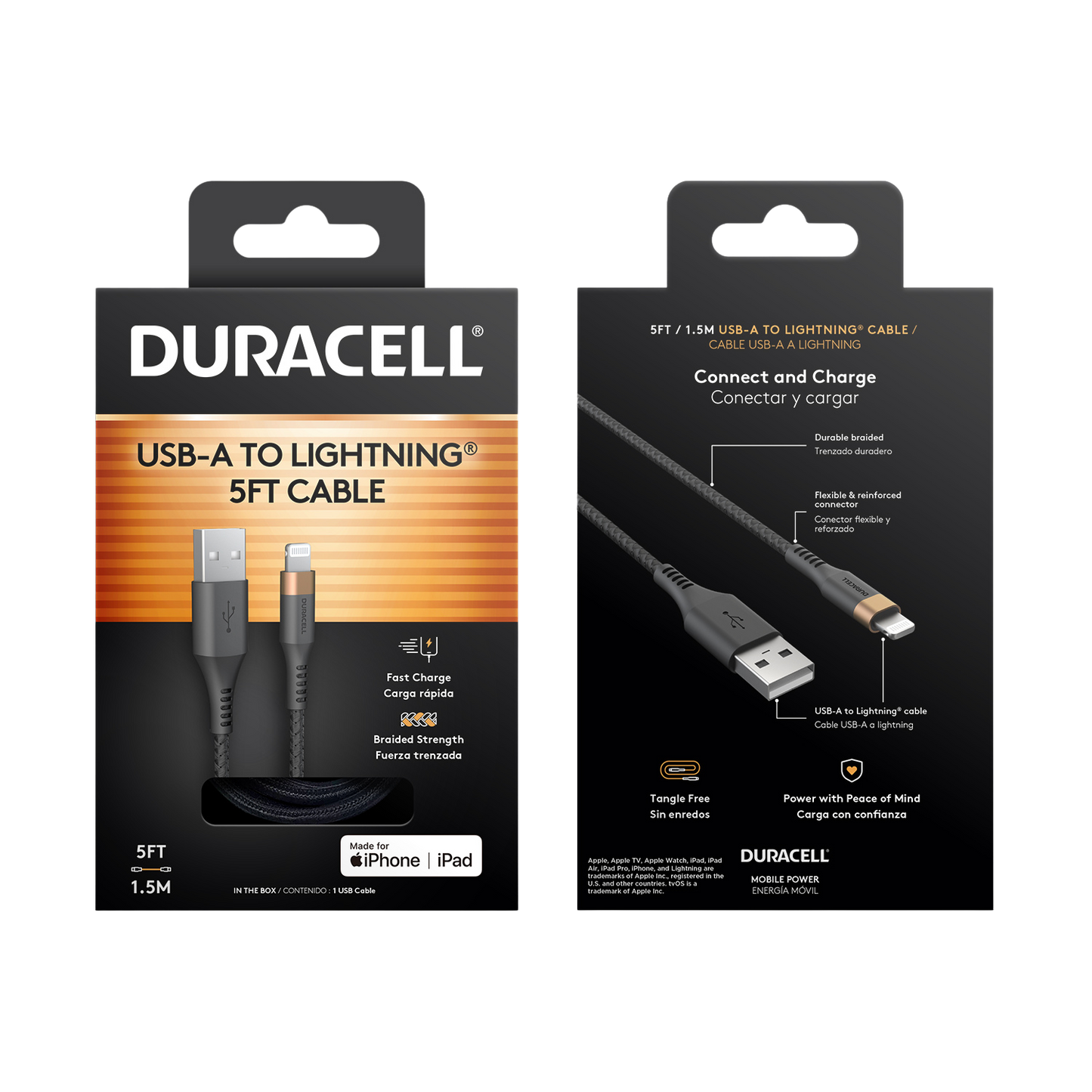 Duracell USB-A to Lightning Cable 5ft