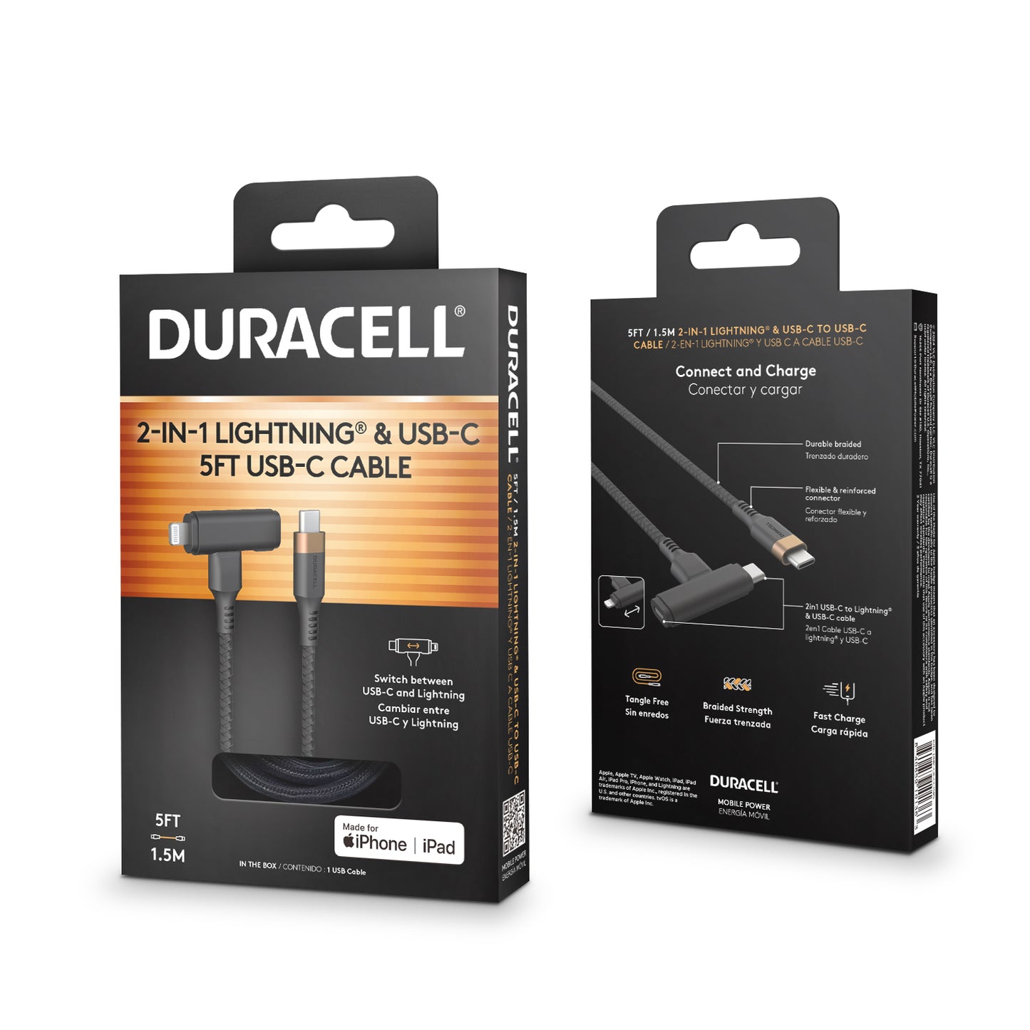 Duracell 2-in-1 5' Lightning  Cable