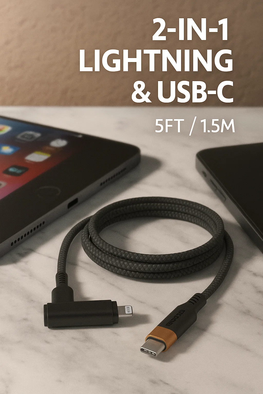 Duracell 2-in-1 5' Lightning  Cable