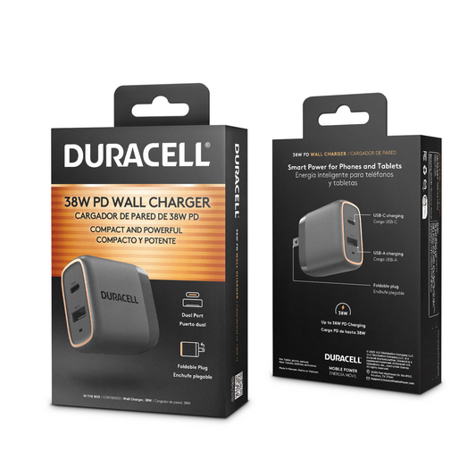 Duracell 38W Foldable Wall Charger