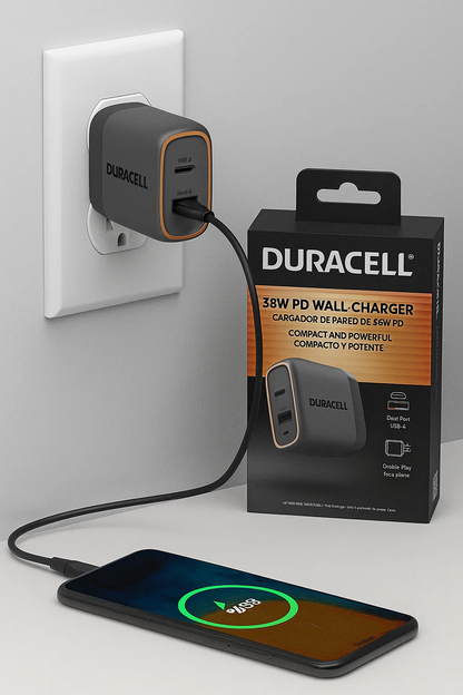 Duracell 38W Foldable Wall Charger