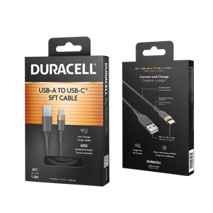 Duracell USB-C to USB A cable 5ft