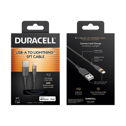 Duracell USB-A to Lightning Cable 5ft