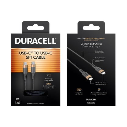 Duracell USB-C to USB-C Cable 5ft